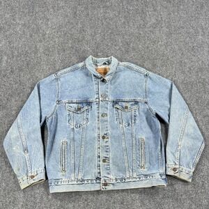 Vintage Levis Denim Jacket Mens Large Light Blue Wash Trucker 70507-4890 90s